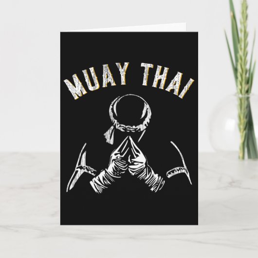 Vintage Muay Thai Training Mma Kickboksen Kaart (Voorkant)