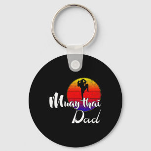 Vintage Muay Thai Vader Retro Zonsondergang Grappi Sleutelhanger