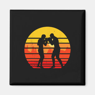 Vintage Muay Thai-vechter Retro Thaise kickbokser Magneet