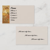 Vintage Mucha Lady Visitekaartje (Voorkant / Achterkant)