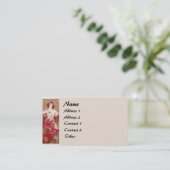 Vintage Mucha Lady Visitekaartje (Staand voorkant)