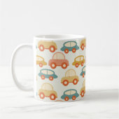 Vintage multikleur auto patroon koffiemok (Links)