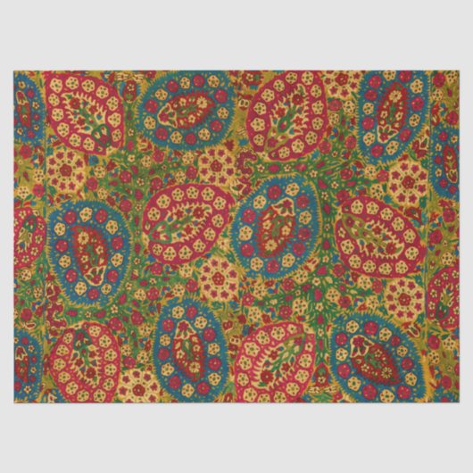 Vintage multikleurige bloementapijt tissuepapier (Voorkant)