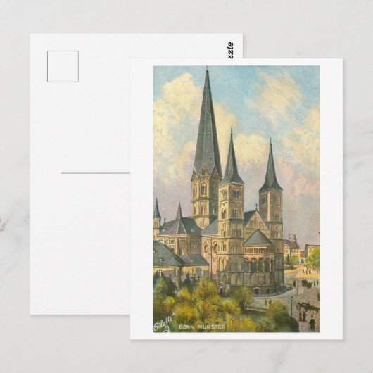 Vintage Munster in Bonn, Germany Briefkaart (Voorkant / Achterkant)