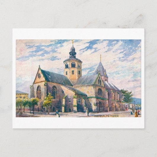 Vintage Munster in Hamelen, Duitsland Briefkaart (Voorkant)