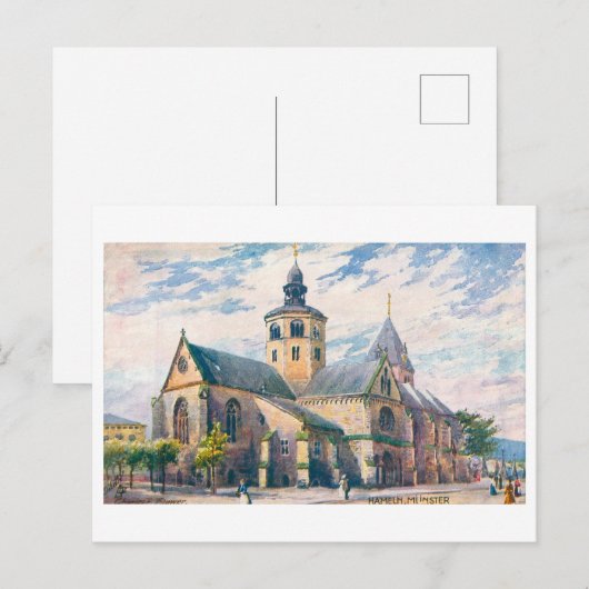 Vintage Munster in Hamelin, Germany Briefkaart (Voorkant / Achterkant)