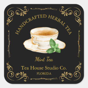 Vintage Munt Thee Vierkante Label