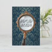 Vintage murder mystery dinner party retro blue kaart (Staand voorkant)