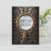 Vintage murder mystery dinner party retro DIY Kaart (Staand voorkant)