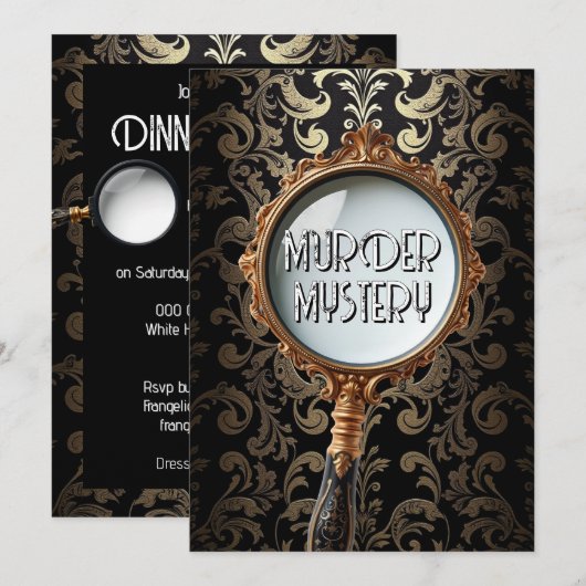 Vintage murder mystery dinner party retro DIY Kaart (Voorkant / Achterkant)