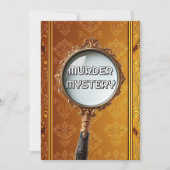 Vintage murder mystery dinner party retro gold kaart (Voorkant)