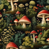 Vintage Mushroom Tablecloth Earthy Forest Style Tafelkleed