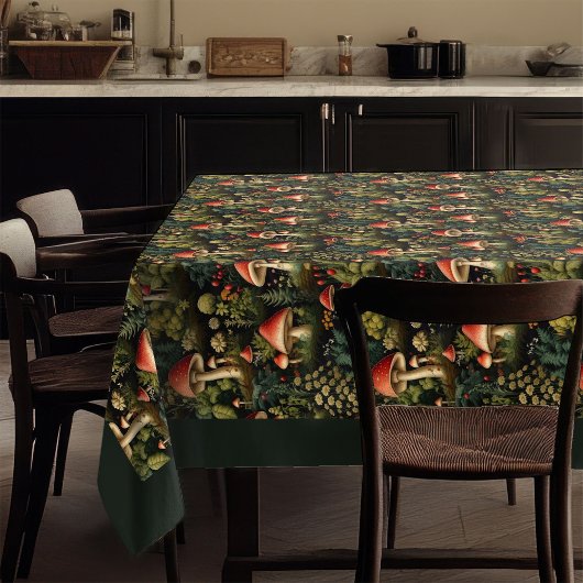 Vintage Mushroom Tablecloth Earthy Forest Style Tafelkleed
