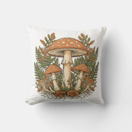 Vintage Mushroom Throw Pillow Cover, Botanical For Kussen