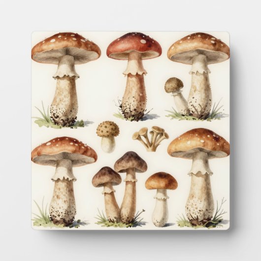 Vintage Mushroom Toadstool Botanical Fungi  Fotoplaat (Voorkant)