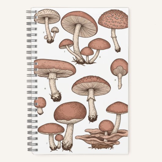 Vintage Mushrooms Notebook Notitieboek (Voorkant)