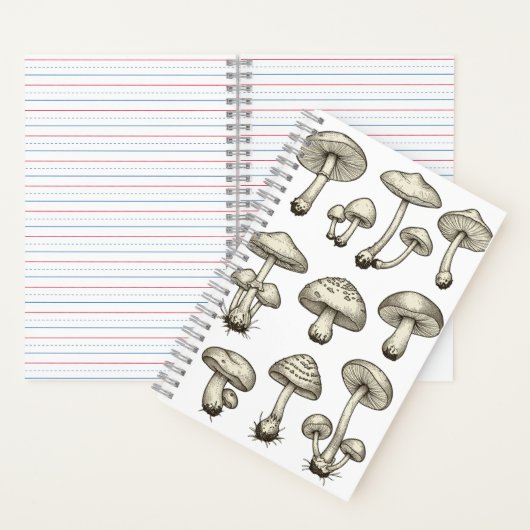 Vintage Mushrooms Notebook Notitieboek (Binnen)