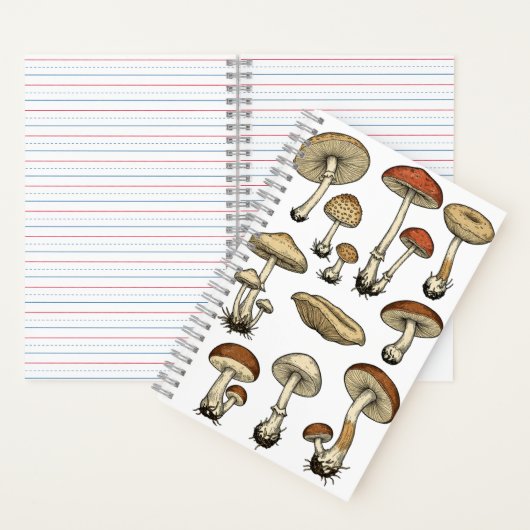 Vintage Mushrooms Notebook Notitieboek (Binnen)