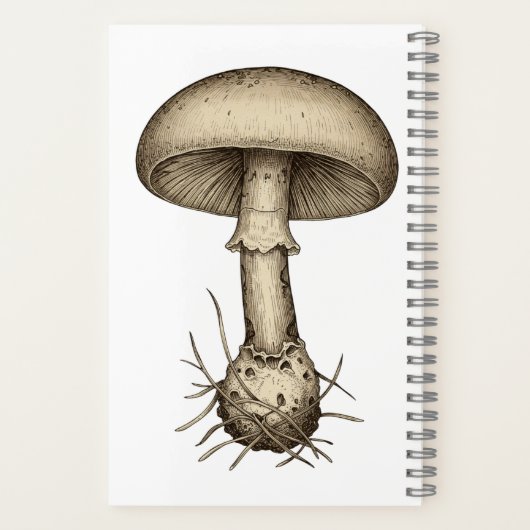 Vintage Mushrooms Notebook Notitieboek (Achterkant)