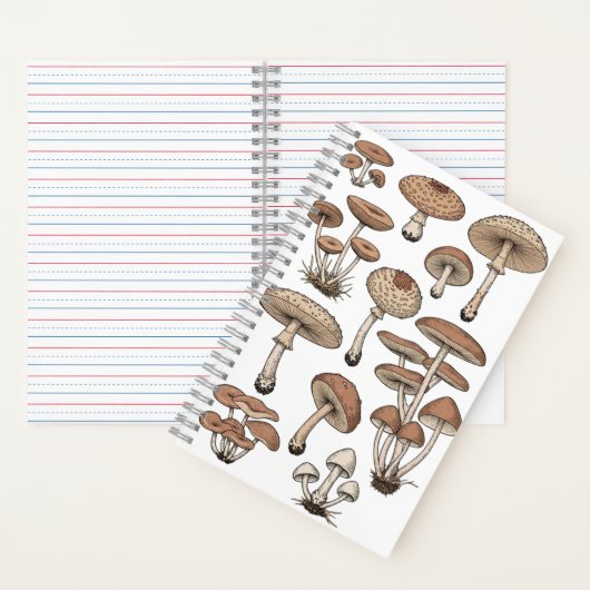 Vintage Mushrooms Notebook Notitieboek (Binnen)