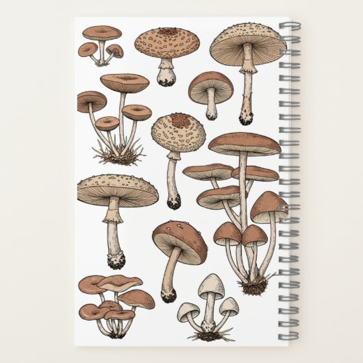 Vintage Mushrooms Notebook Notitieboek (Achterkant)