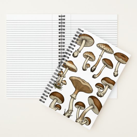 Vintage Mushrooms Notitieboek (Binnen)