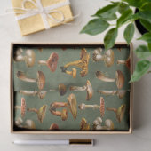 Vintage Mushrooms on Green Decoupage Tissuepapier (Geschenk)