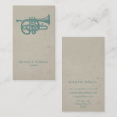 Vintage Music Horn Visitekaartje (Voorkant / Achterkant)