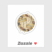 Vintage Music Notes Collage Sticker Design (Vel)