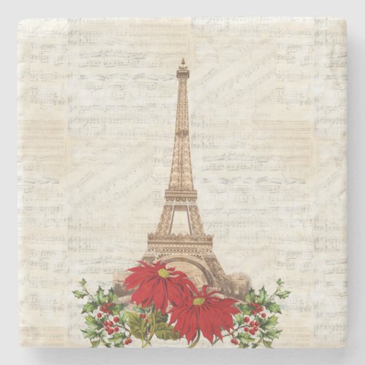Vintage Music Paris kerststone Onderzetter (Voorkant)