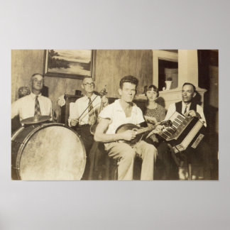 Vintage Musical Band Poster uit de jaren 20