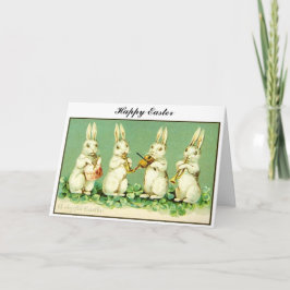 Vintage Musical Easter bunnies Feestdagen Kaart