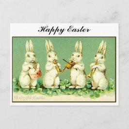 Vintage Musical Easter bunnies Feestdagenkaart