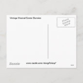 Vintage Musical Easter bunnies Feestdagenkaart (Achterkant)