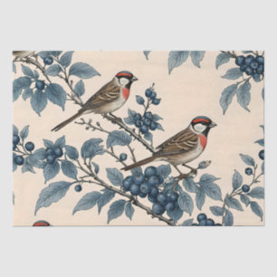 Vintage Musjes en Bosbessen Decoupage Tissuepapier