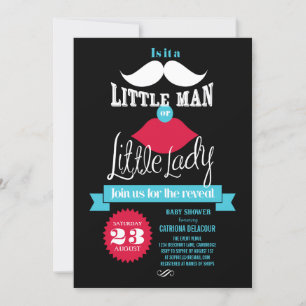 Vintage Mustache of Lips Gender Reopenbaart Baby s Kaart