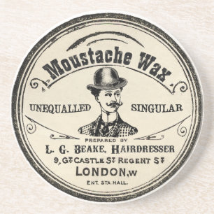 Vintage Mustache Wax Drink Onderzetter