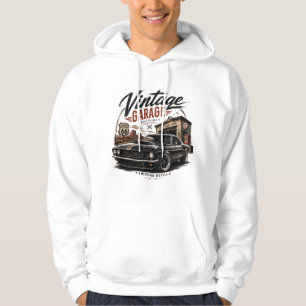 Vintage Mustang Route 66 Garage Zonsondergang Graf Hoodie