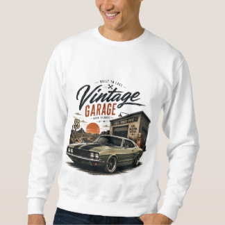 Vintage Mustang Route 66 Garage Zonsondergang Graf Trui