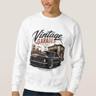 Vintage Mustang Route 66 Garage Zonsondergang Graf Trui