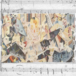Vintage muziek, Art Deco Jazz, Rhapsodie in Blauw Theedoek