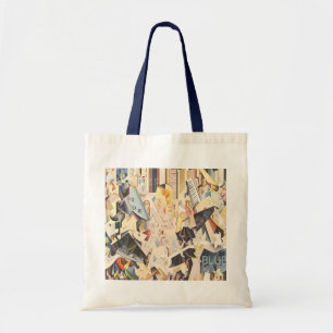 Vintage muziek, Art Deco Jazz, Rhapsodie in Blauw Tote Bag