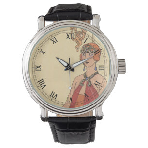 Vintage muziek, Art Deco pianist musicus zanger Horloge