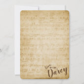 Vintage muziek bedankkaart (Achterkant)