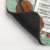 Vintage muziek & bloemen muismat (Hoek)