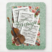 Vintage muziek & bloemen muismat (Voorkant)