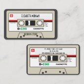 Vintage muziek Cassettebandje Visitekaartje (Voorkant / Achterkant)