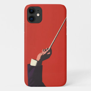 Vintage muziek, dirigent hand die een dirigeerstok iPhone 11 hoesje