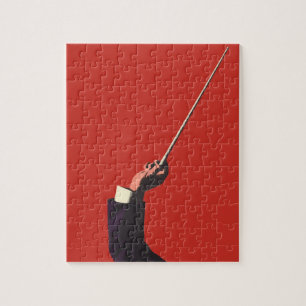 Vintage muziek, Dirigent's hand die een dirigeerst Legpuzzel