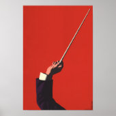 Vintage muziek, Dirigent's hand die een dirigeerst Poster (Voorkant)